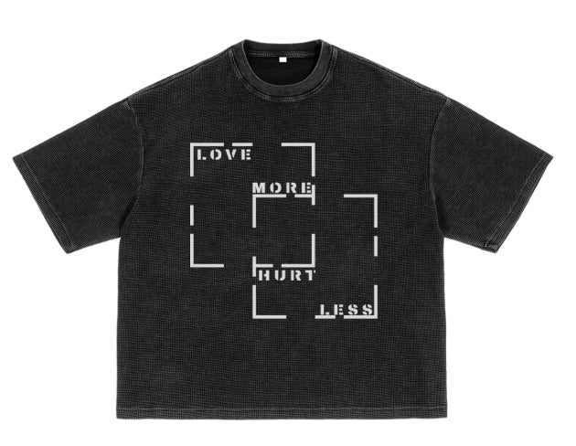 Love More Textured Waffle Boxy Shirt